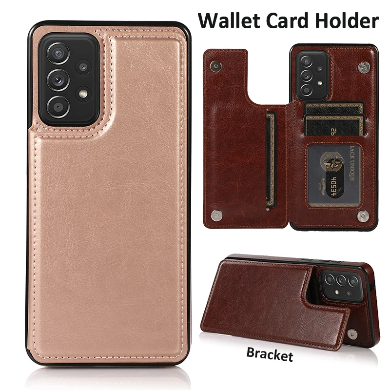 Luxus Leder Slot Karte Halter Telefon Fall für Samsung Galaxy S25 S24 S23 A56 A55 A36 A54 A35 A16 Ulita Plus Brieftasche Zurück Abdeckung Image