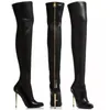 Große Größe 34-43 Marke Neue Beliebte Dame Dünne High Heels Stiefel Mode Spitz Oberschenkel Hohe Stiefel Frauen party Sexy Schuhe Frau