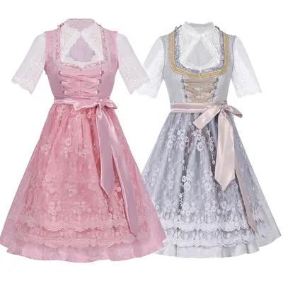 Midi Traditionelle Oktoberfest-Kostüme für Damen, deutsches bayerisches Biermädchen, Dirndlkleid, Karnevals-Outfits, Halloween-Kostüme für Damen Image