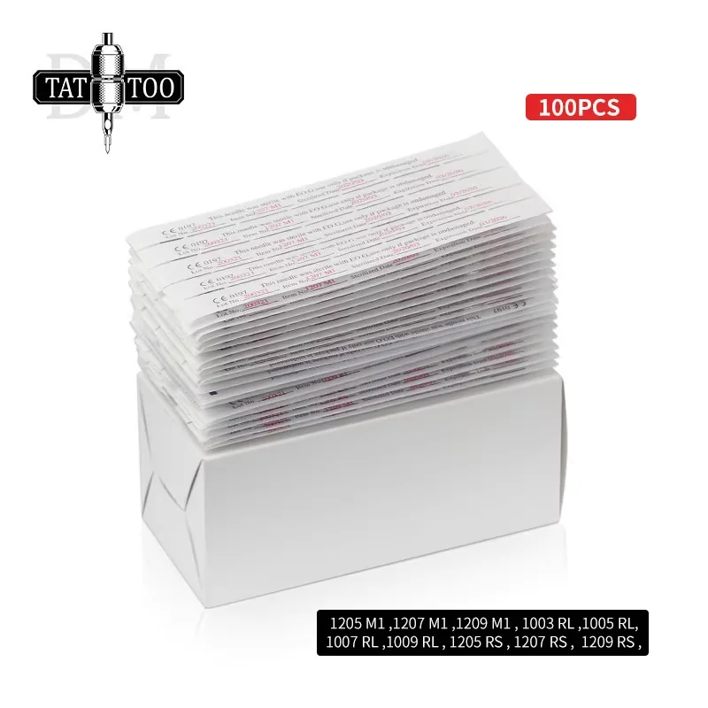 100 stücke Gemischte Einweg Tattoo Nadeln 3RL 5RL 7RL 9RL 5RS 7RS 9RS 5M1 7M1 9M1 Verschiedene Tattoo Nadel für Tattoo Zubehör Image