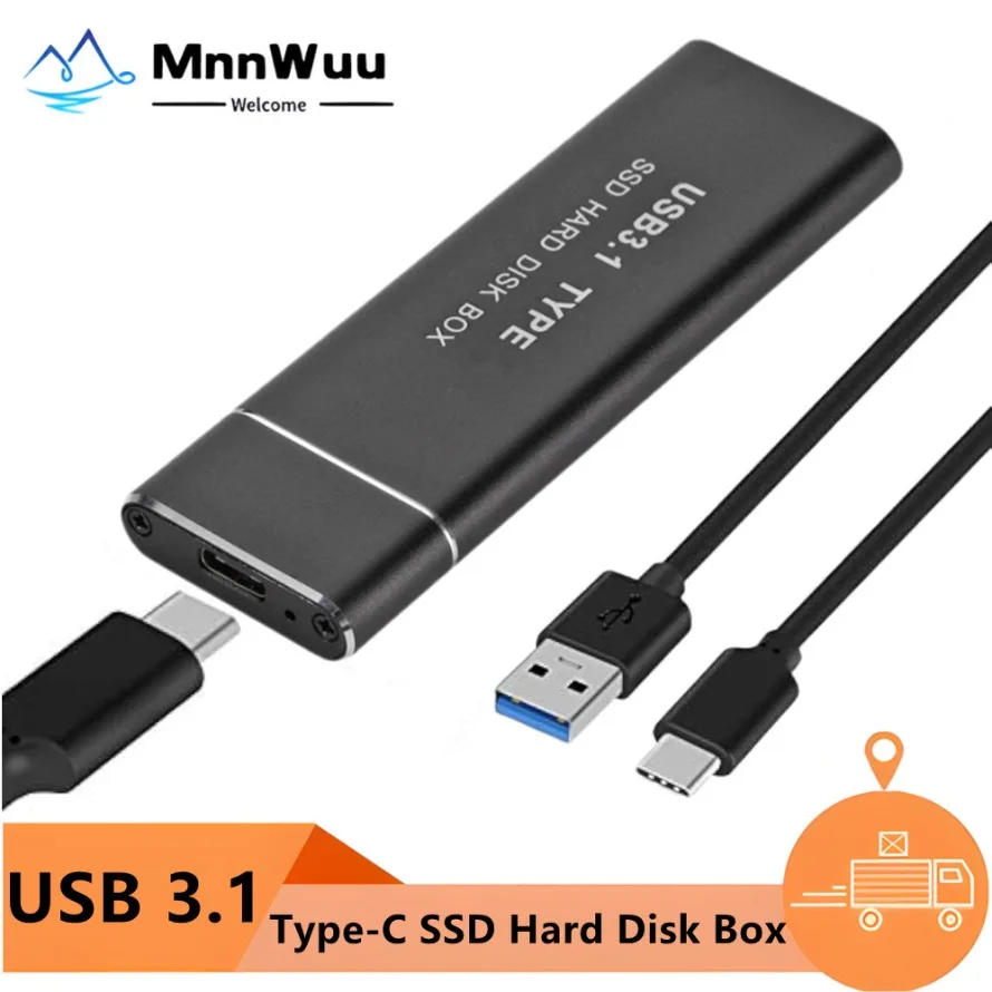 M.2 SSD-Gehäuse M.2 HDD-Gehäuse Gehäuse Festplattenbox B&M-Tasten Externe Festplattenbox USB-C-Schnittstelle unterstützt SATA- und NGFF-Protokoll Image