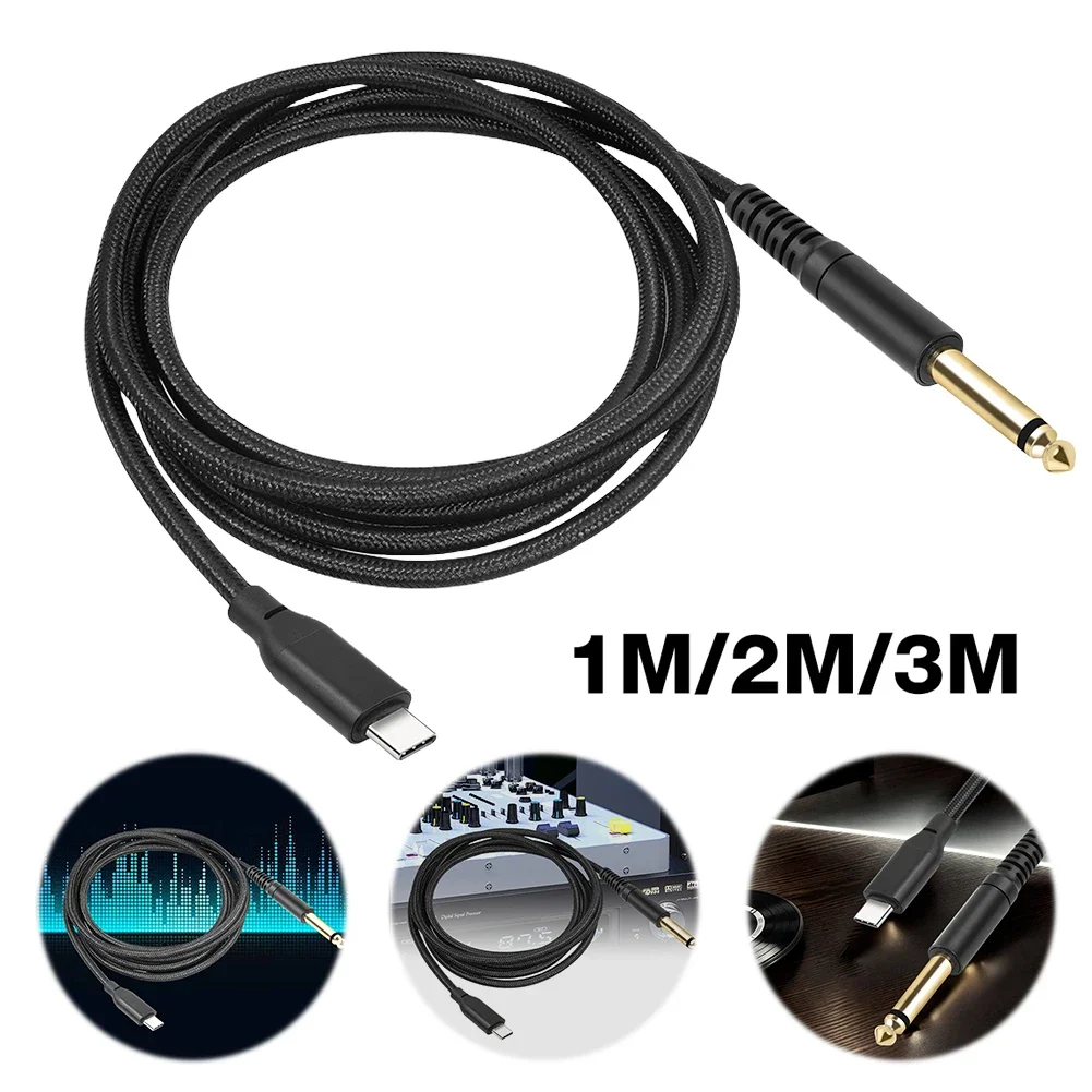 1/2/3M USB C auf 6,35 mm 1/4 TS Audio-Stereokabel Typ C auf 6,35 mm Aux-Klinkenkabel 6,35 mm Mono auf USB Typ-C-Aufnahmekabel-Adapter Image