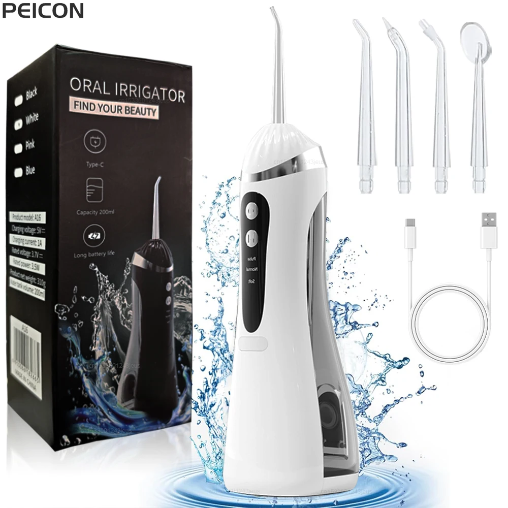 Irrigatore orale Acqua dentale Flosser per i denti Irrigatore dentale portatile Getto d'acqua dentale ricaricabile per la pulizia dei denti