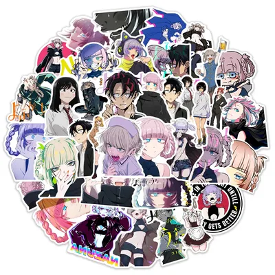 50 einzigartige Vampir-Anime-Aufkleber | Wasserfeste PVC-Aufkleber für Laptop, Auto- und Reisausrüstung Image