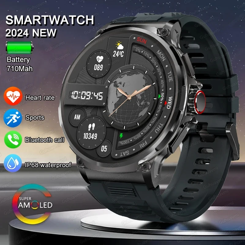2024 New1.85Inch HD Bluetooth Call Smart Watch Men Sports Fitness Tracker Heart Monitor 710mAh Smartwatch For XIAOMI Android ios