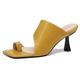 Renessmi Stiletto Heel Wide Fit Mules Slip On Women Slippers Open Square Toe Fashion Outdoor Slingback High Heel Footwear Yellow Size 2 UK-35 CN