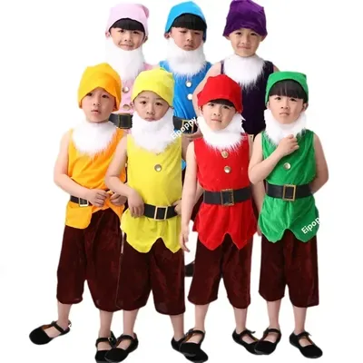 Karneval Cosplay Kleidung Weihnachten Leistung Sieben Zwerge Kostüm für Kinder Weihnachtskostüme für Image