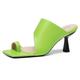 Renessmi Stiletto Heel Wide Fit Mules Slip On Women Slippers Open Square Toe Fashion Outdoor Slingback High Heel Footwear Green Size 2 UK-35 CN