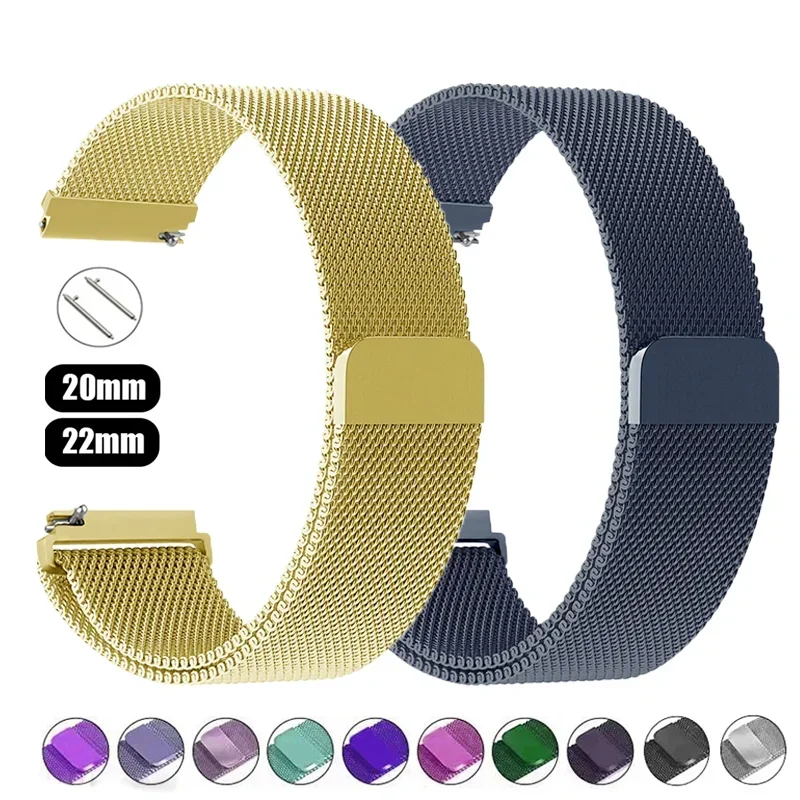 20 22 mm Milanese Loop für Samsung Uhr 4 5 6 7/Active 2/S3 Armband für Garmin Forerunner 55 158 245 645 965 265 745 SQ2 MUSIK Image