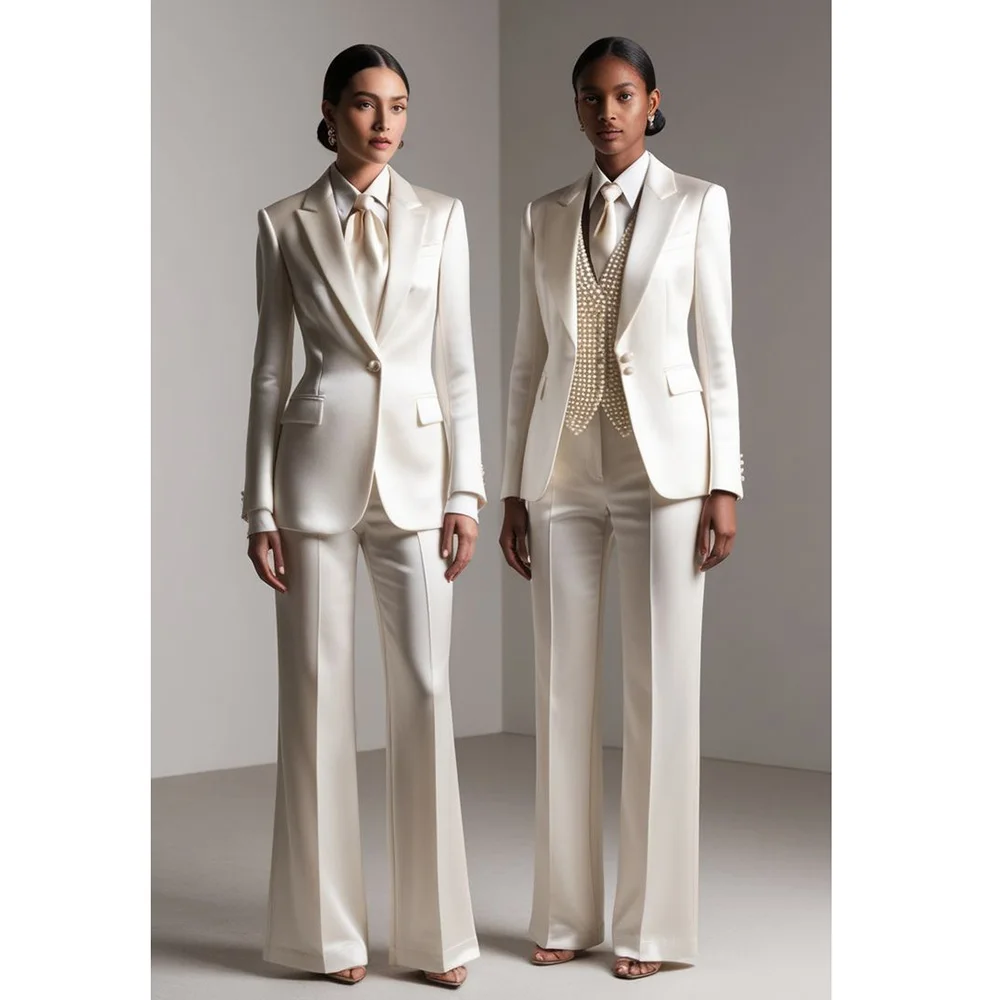 Set completo chic tinta unita un bottone 2 pezzi giacca pantaloni blazer set slim fit lusso ufficio smoking matrimonio signora abbigliamento femminile