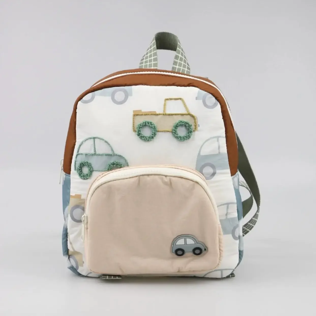 Nouveau Petit sac à dos brodé de voiture, sac d'école léger et mignon pour enfants, sac à dos de maternelle de dessin animé