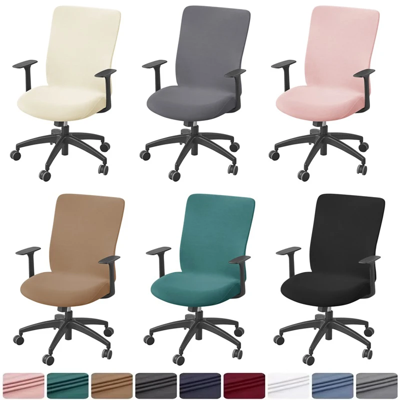 1PC Einfarbig Büro Stuhl Abdeckung Stretch Computer Stuhl Abdeckung Lift Rotierenden Gaming Stuhl Fall für Funda Silla Escritorio studie