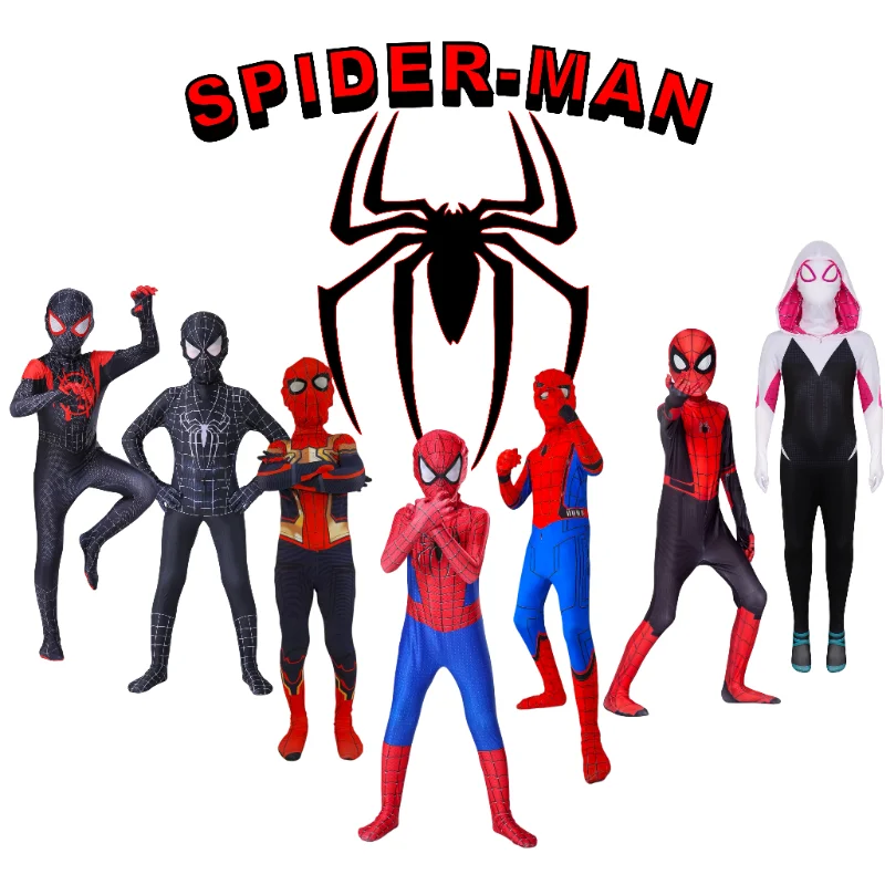 SpiderMan-Kostüm für Kinder und Erwachsene, Miles Morales Spider-Man, Cosplay-Body, Halloween, Karneval, Superheld, Ganzkörper-Zentai-Overall Image