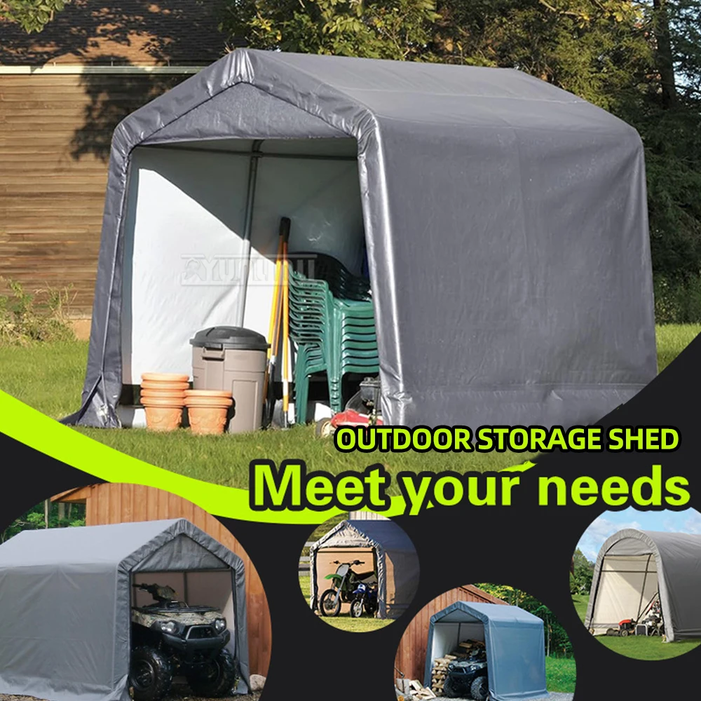 Outdoor Carport Storage Room Balkon Regenschutz Sonnenschutz Gartenschuppen Staubdicht Regensicher Abdeckung für verschiedene Gegenstände Image