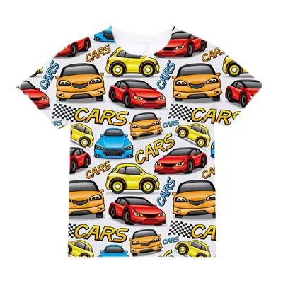 Neue Kinderkleidung für Mädchen im Sommer von 2 bis 7 Jahren, süße Dinge, Cartoon-Auto, modisches Image