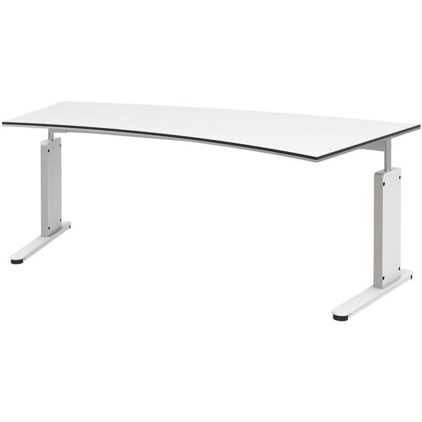 röhr Freiformschreibtisch »Objekt Plus« Bogenform rechts C-Fuß weiß, 200x82x820 cm Image