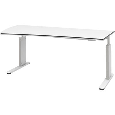 röhr Schreibtisch mit Freiformplatte »Objekt Plus« linksläufig C-Fuß weiß, 180x82x820 cm Image