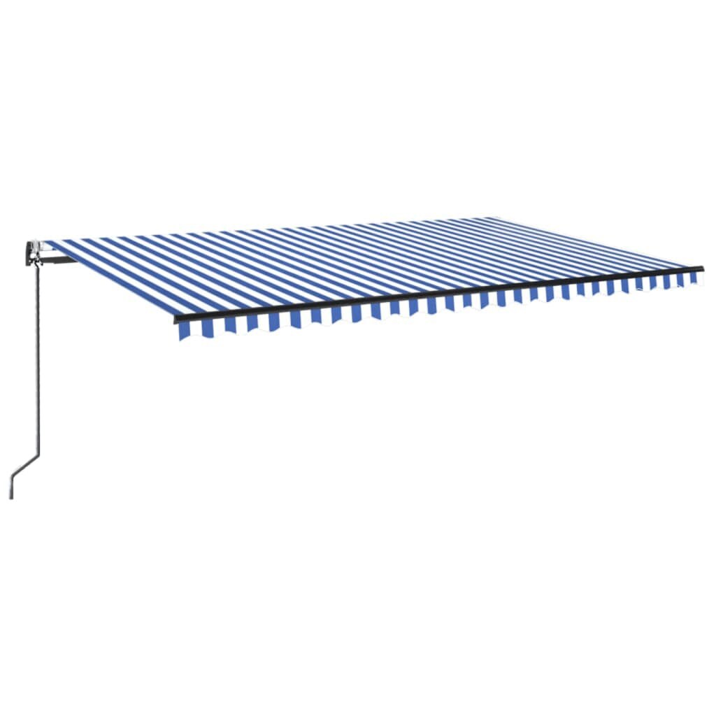 vidaXL Automatische Markise mit LED & Windsensor 500x300 Blau und Weiß Image