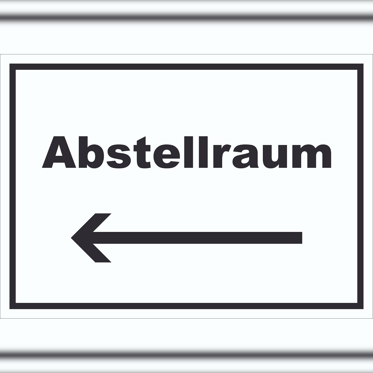 HB-Druck Abstellraum Schild mit Text und Richtungspfeil links Lager waagerecht A4 (210x297mm) Image
