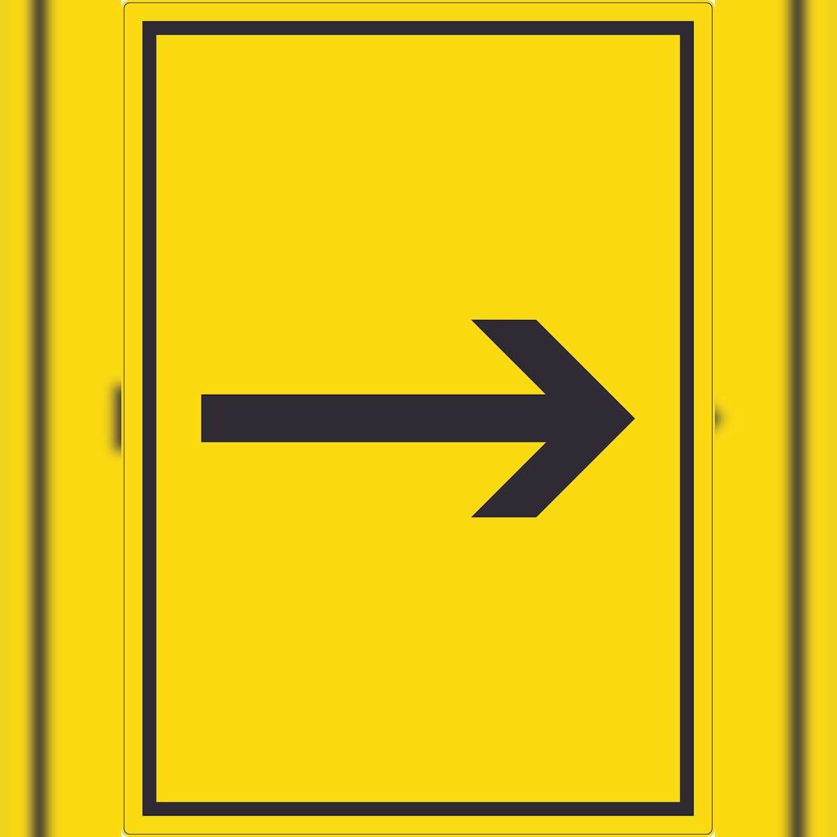 HB-Druck Richtungspfeil rechts Aufkleber hochkant schwarz gelb Pfeil A2 (420x594mm) Image