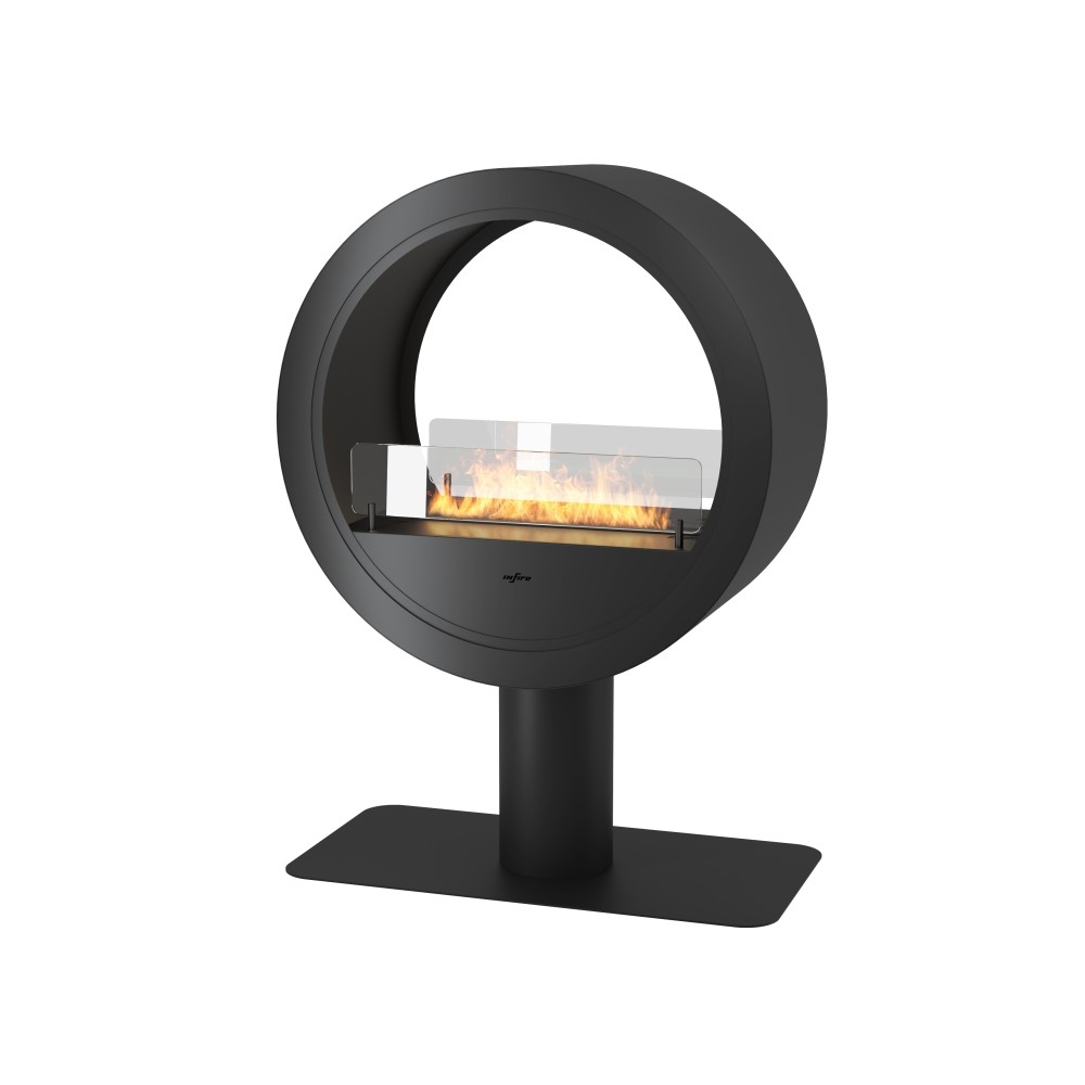 SOLOLED Incyrcle Stand 2Side Bioethanol-Arbeitsplattenkamin - Runder Design-Biokamin mit Doppelfassade d.70cm Image