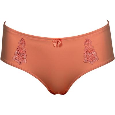 Slip ELBRINA "Micro/lace", Damen, Gr. M, orange (bright peach), Microfaser, Obermaterial: 88% Polyamid, 12% Elasthan, unifarben, körpernah, Unterhosen, mit eleganter Schleife und Stickerei Image