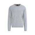 Strickpullover FYNCH-HATTON, Herren, Gr. XL, grau (light grau), Strick, Obermaterial: 100% Baumwolle, unifarben, casual, regular fit taillenbedeckt, Rundhals, Langarm gerader Abschluss, Pullover, mit Logo Stickerei