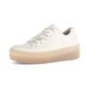 Plateausneaker GABOR, Damen, Gr. 38, weiß (sanftes weiß), Nappaleder, unifarben, sportlich, Schuhe, Freizeitschuh, Halbschuh, Schnürer mit Best Fitting-Ausstattung