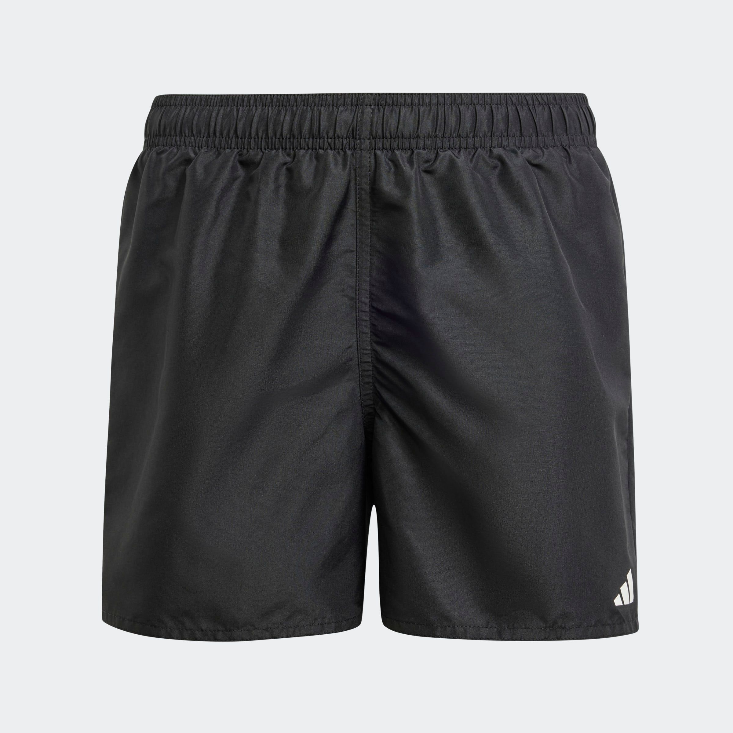 Badeshorts ADIDAS PERFORMANCE "SOLID SHORTS BY", Kinder, Gr. 128, N-Gr, schwarz-weiß (schwarz, weiß), Web, Obermaterial: 100% Polyester, Sportlich, Badehosen Image