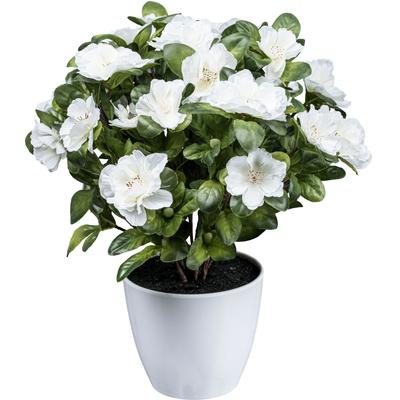 Kunstblume CREATIV GREEN "Azaleenbusch", weiß, H:32cm, Obermaterial: 85% Polyester, 15% Polyethylen, Kunstpflanzen Image