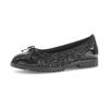 Ballerina GABOR, Damen, Gr. 42, schwarz, Textil, Lacklederimitat, meliert, feminin, Schuhe, Blockabsatz, Schlupfschuh, Businessschuh mit süßer Zierschleife