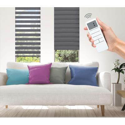Elektrisches Rollo GOOD LIFE "Aline - SMART HOME" Gr. 5, grau (anthrazit, weiß, weiß), B:70cm H:150cm, Polyester, Kunststoff, Metall, Rollos, mit Fernbedienung Image