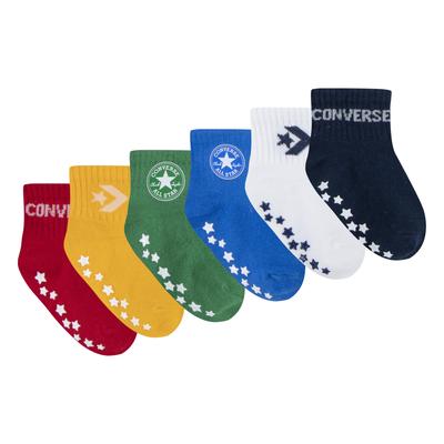 Socken CONVERSE "CHN CORE 6PK GRIP INF TOD SCKS", Kinder, Gr. 16-18, rot, Obermaterial: 54% Baumwolle, 41% Polyester, 5% Elasthan, Socken, für Babys Image