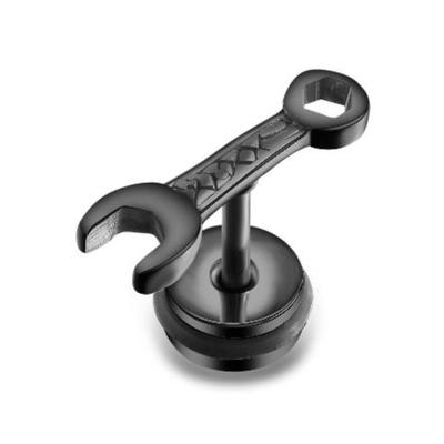 Single-Ohrstecker FIRETTI "Schmuck Geschenk Ohrschmuck einzeln Schraubenschlüssel", schwarz, Ohrringe, Herren, Edelstahl-Kautschuk, Edelstahl, Kautschuk Image