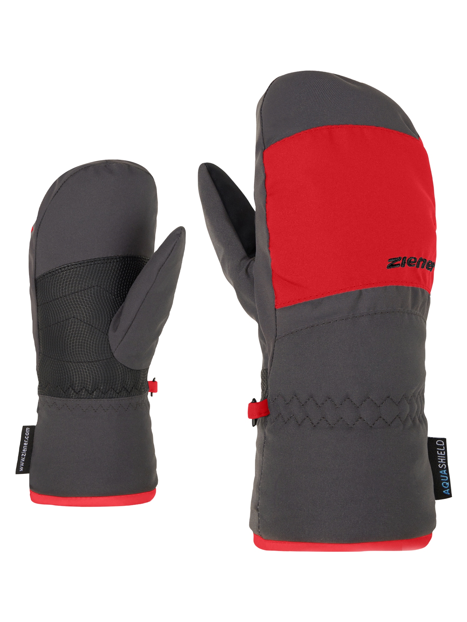 Fäustlinge ZIENER "LEJANOS AS(R) MITTEN", Kinder, Gr. 4, grau (dunkelgrau), Kunstfaser, Handschuhe Image