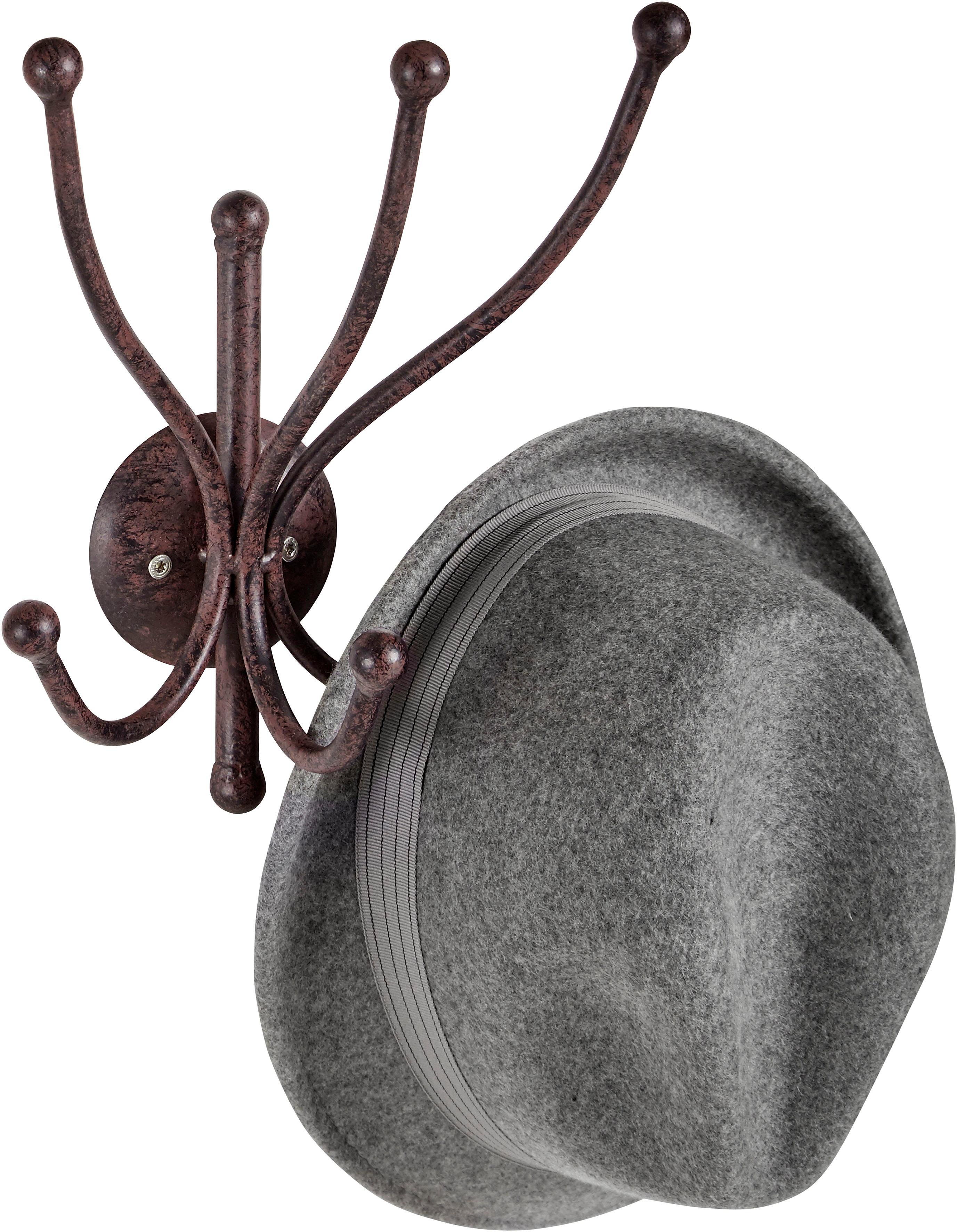 Garderobenhaken AMBIENTE HAUS, braun, B:20cm H:25cm T:12cm, Eisen, Garderobenhalter, Garderobenhaken