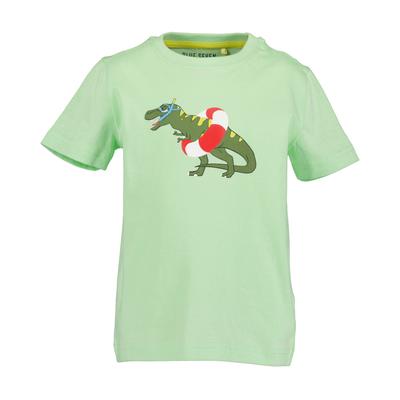 Kurzarmshirt BLUE SEVEN, Jungen, Gr. 92, grün (hl grün orig), Single Jersey, Obermaterial: 100% Baumwolle, bedruckt, modisch, regular fit, Rundhals, Kurzarm, Shirts Image