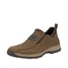 Slip-On Sneaker RIEKER, Herren, Gr. 40, braun (braun, dunkelbraun), Nubukleder, Textil, sportlich, Schuhe, Slipper, Schlupfschuh, Halbschuh, Freizeitschuh mit Stretcheinsätze