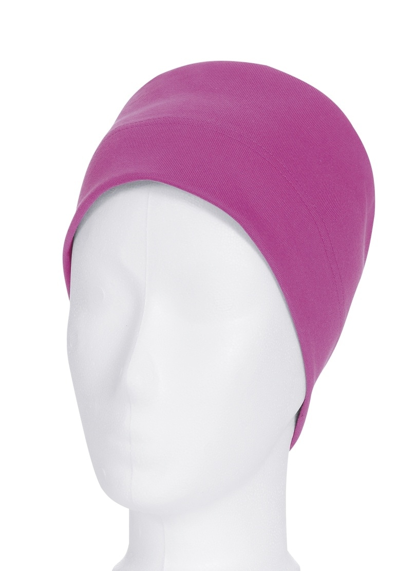 Strickmütze TRIGEMA "TRIGEMA Soft-Cap", Kinder, Gr. 900, pink (fuchsia), Baumwollmischung, Sportlich, Mützen Image
