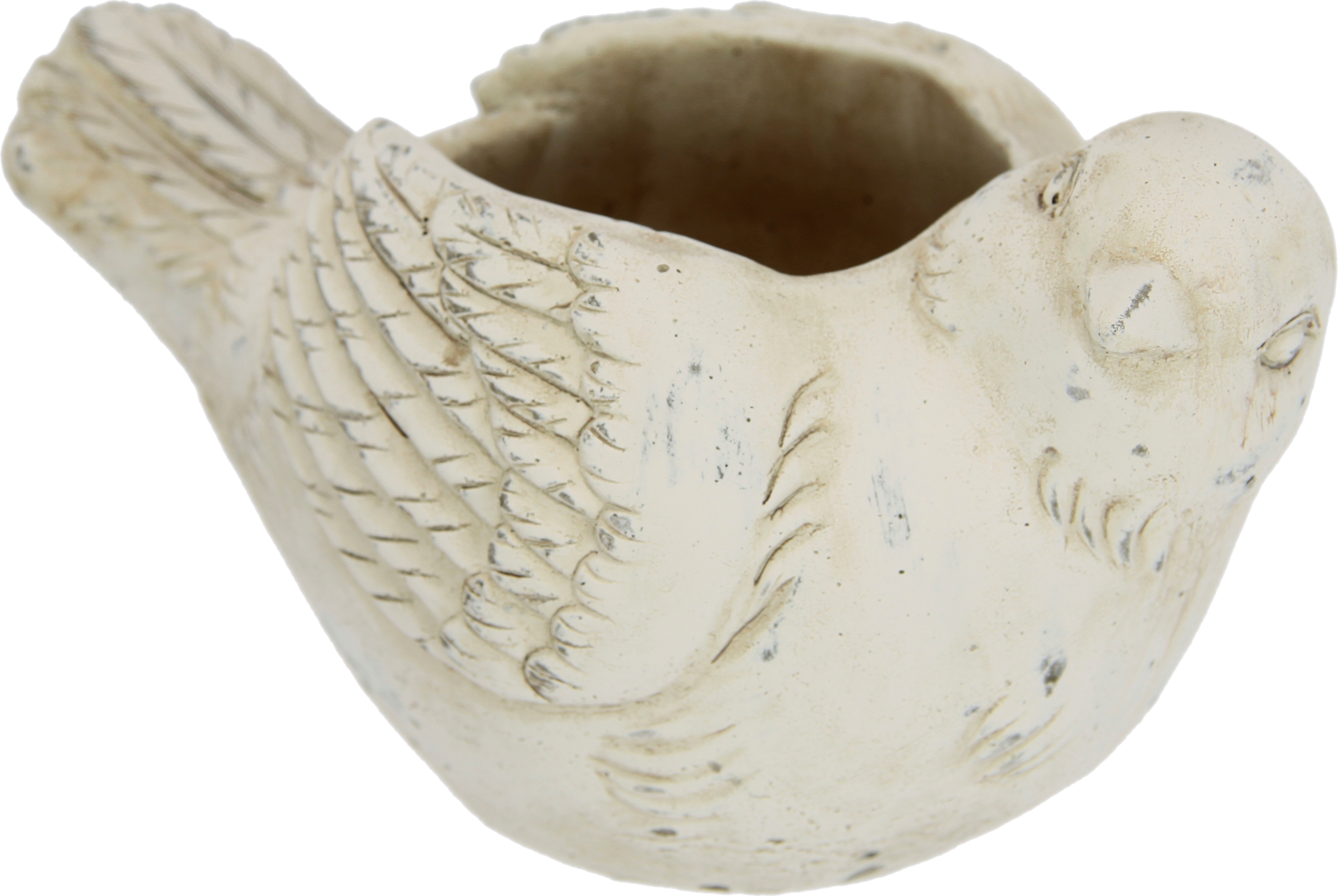 Pflanzkübel I.GE.A. "Zement-Pflanztopf Vogel", beige (creme), B:22cm H:11cm, Beton, Pflanzgefäße, Pflanzkübel, Kübel Blumenkübel Pflanzgefäß für Sukkulenten Gartendeko Terrassendeko Image