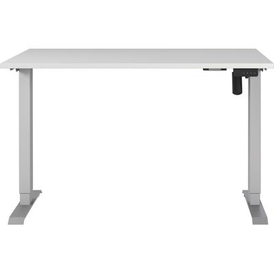 Schreibtisch GERMANIA "Boras, elektrisch höhenverstellbar", silber (lichtgrau, silber, silber, lichtgrau), B:120cm H:120cm T:80cm, Tische, Breite 120/140/160 cm, Metallgestell in vers. Farben, Made in Germany Image