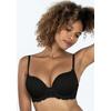 Push-up-BH DORINA "Claire", Damen, Gr. 75, Cup B, schwarz, Spitze, Obermaterial: 84% Polyamid, 16% Elasthan, unifarben, feminin, BHs, für maximales Volumen, extra dicke Kissen, 3/4 Cup