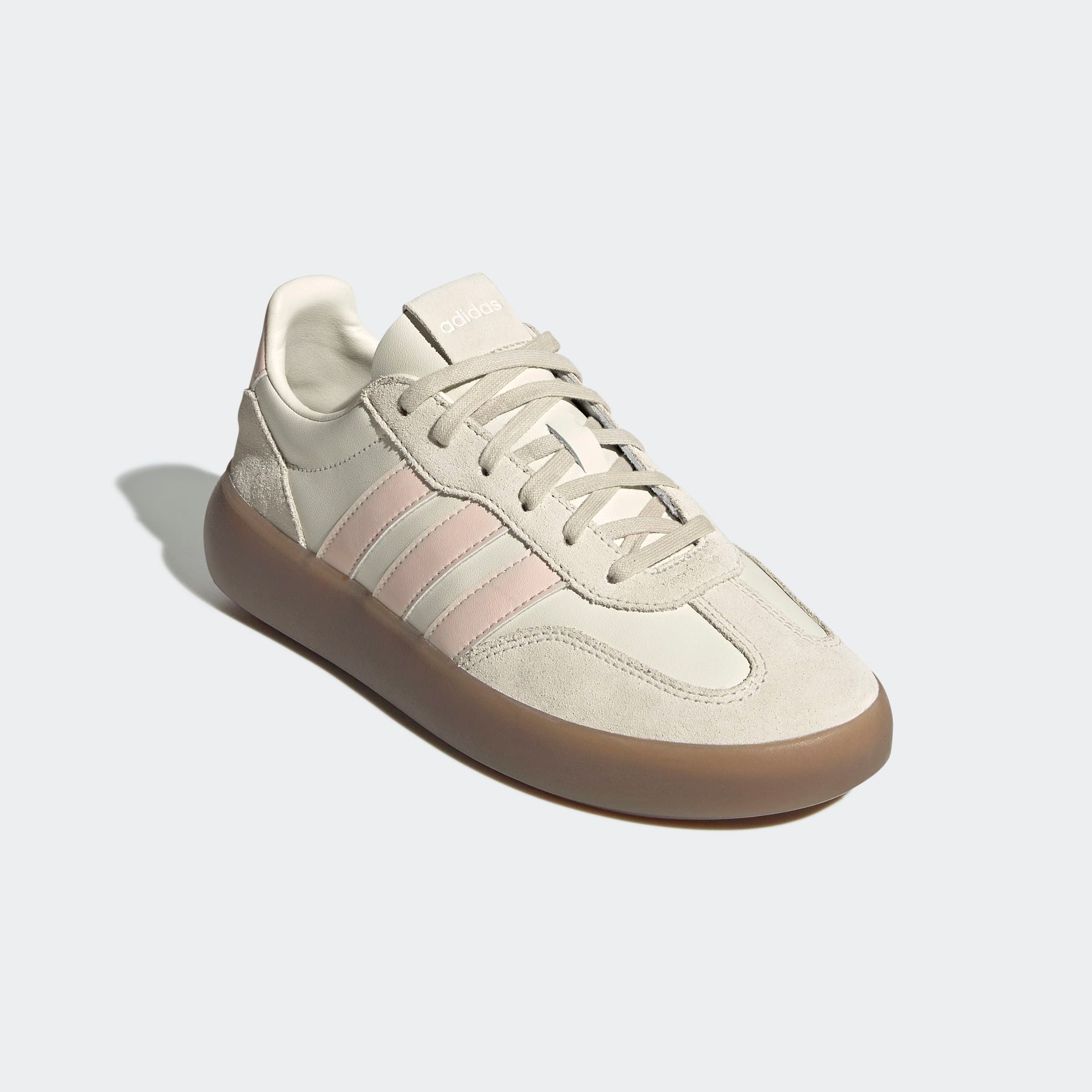 Sneaker ADIDAS SPORTSWEAR "BARREDA DECODE", Damen, Gr. 38,5, weiß (sanftes weiß, putty mauve, gum5), Leder, Schuhe Sneaker, inspiriert vom Design des adidas Handball Spezial