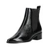 Stiefelette PAUL GREEN "Paul Green Stiefelette Leder/Textil", Damen, Gr. 38, schwarz (schwarz lack), Leder, Textil, casual, Schuhe