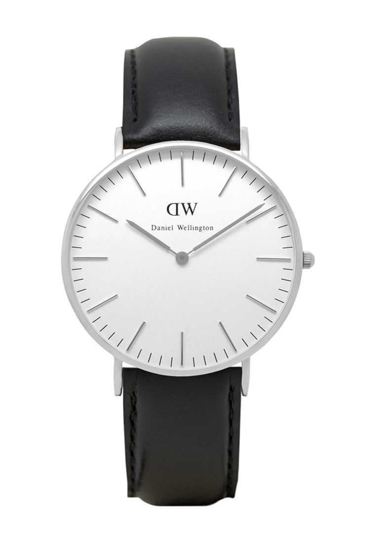 Daniel Wellington Womens DW00100053 Ladies Classic Sheffield 36mm Silver Watch - Black - One Size | Daniel Wellington Sale | Discount Designer Brands