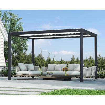 PURPLE LEAF Louvered Pergola Outdoor Aluminum Pergola with Adjustable Roof for Patio Hardtop Gazebo