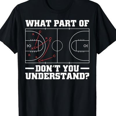 TEMU Funny Basketball For Men Women Tactic Diagram Board T-shirt|100% Cotton|220g Image