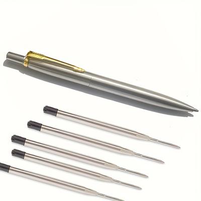 TEMU 6 High-end Retractable Ballpoint Pens With Chrome Stainless Steel, Includes 1 Pen + 5 Refills, Smooth Ink Flow, Ergonomic And Everyday Use Image
