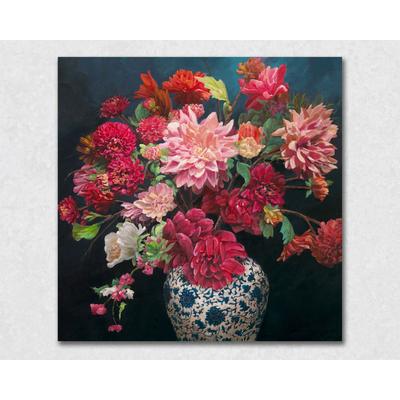 La Casa »Chrysanthemenstrauß in einer Vase« Ölbild handbemalt 110x110 cm Image