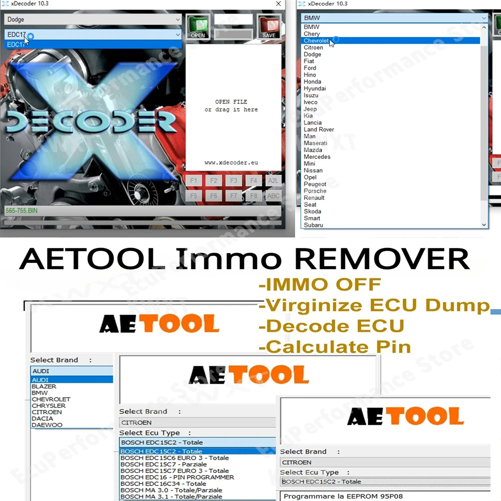 Xdecoder 10,3 Für DTCOFF DTC OFF AETOOL IMMO REMOVER V1.3 Reset Entsperren Entfernen Ausschalten Immo CODE ECU Dump Berechnen PIN Image